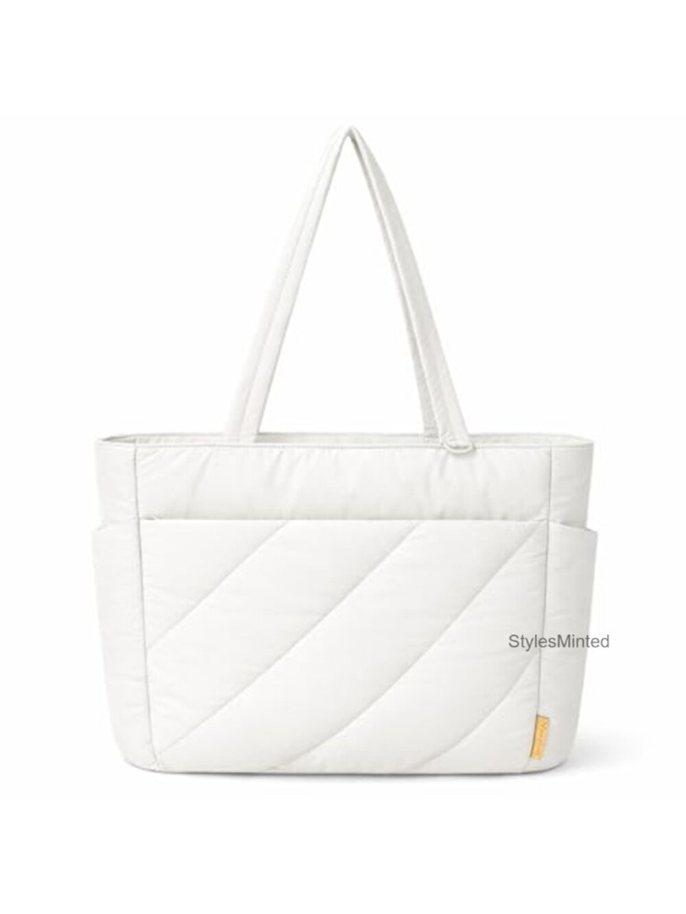 Noozion Quilted Puffer Tote Bag Lightweight Nylon Shoulder Bag Large Work